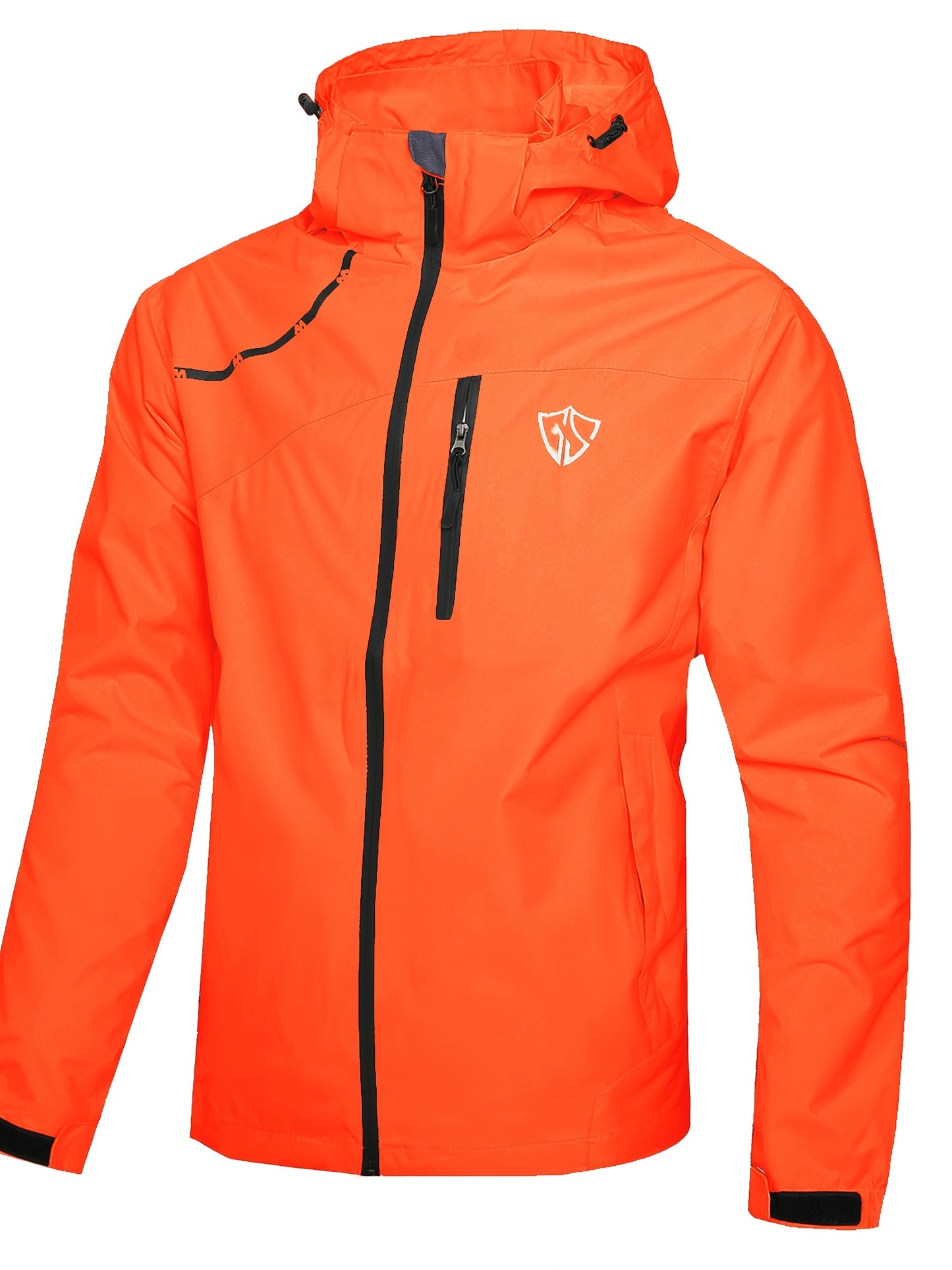 Men'S Rain Jacket Waterproof with Zipped Pockets Windproof Rain Jacket with Hooded