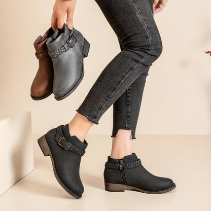 Ataiwee Women's Ankle Boots, Classic Side Zip Comfortable Platform Boots., Women Shoes