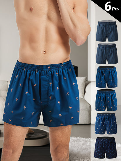 Men'S Cotton Underwear Leisure Boxer, Stretchy Waistband Suit for Daily Wear & Sleep