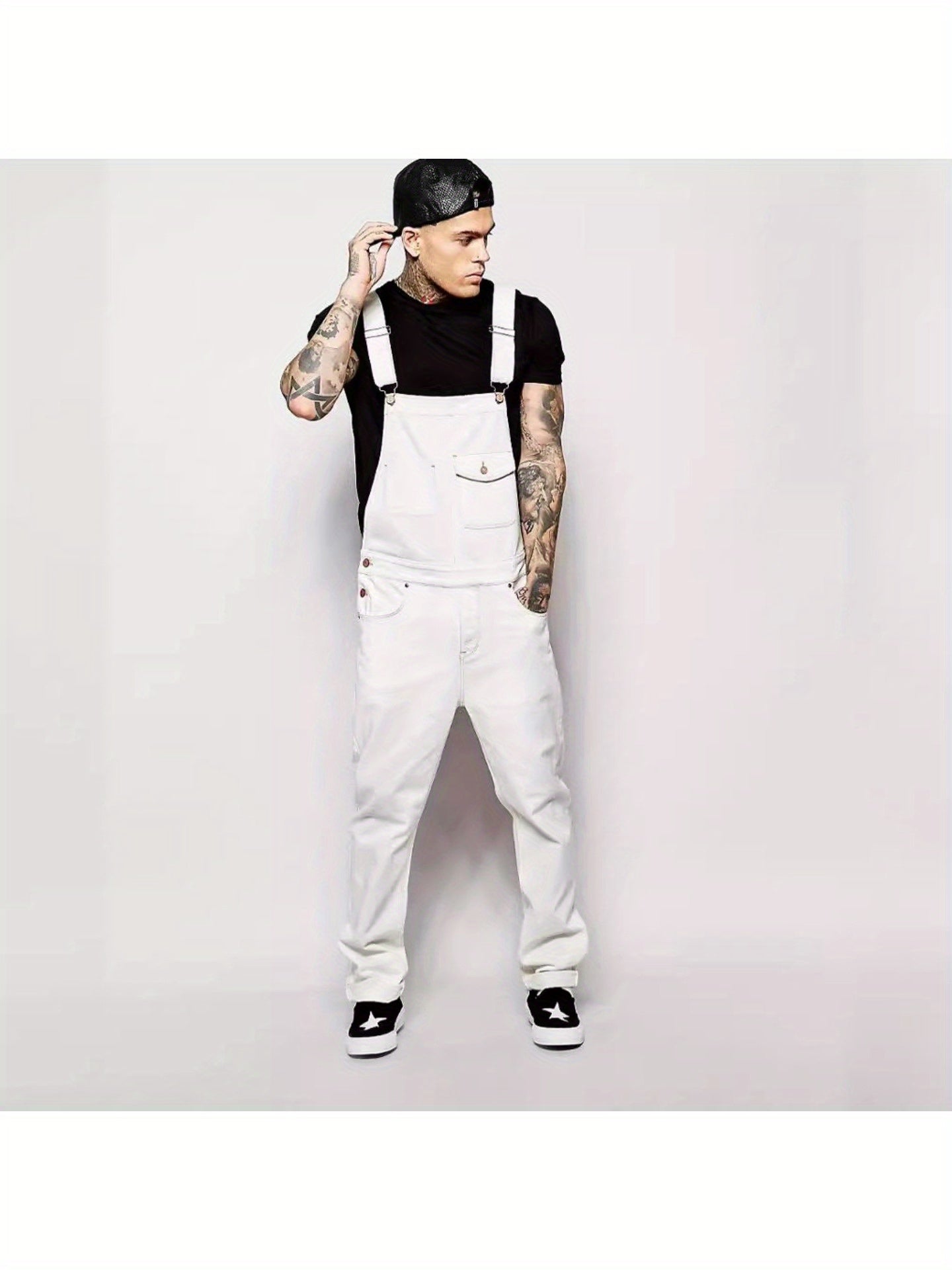 Men'S Denim Bib Overalls, Slim Fit Medium Weight Work Trousers With Adjustable Straps & Tool Pockets, Reinforced Durable Pants For Construction Gardening Mechanical Work, US Sizes S-XXXL.Slim Fit: Recommended To Take One Size Larger Than Normal.