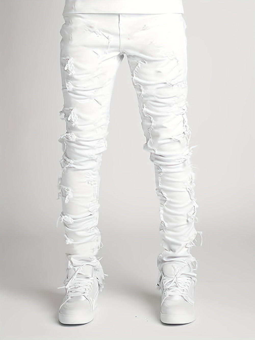 Men's Slim Fit Jeans - Classic Wash Distressed Everyday 377189