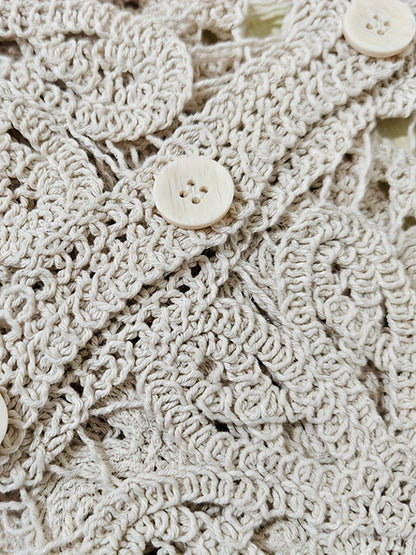 New Cardigan Bohemian Style Jacquard Hollow Crochet Embroidered Women'S Top