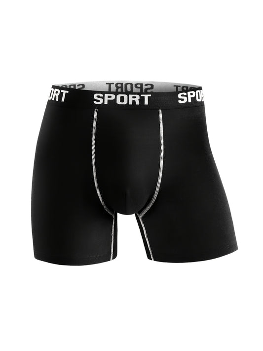 Men'S Underwear 5-pack Random Highly Elastic, Breathable, Comfortable, Quick-drying, Sweat-absorbent, Anti-friction Shorts, Solid Color
