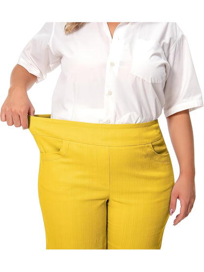 High-Waisted Stretchy Office And Casual Summer Shorts for Women Featuring Front Pockets