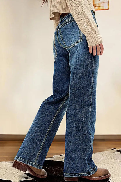 2026 Spring New Vintage High-Waisted Narrow Wide-Leg Jeans, Loose for Commuting, Women's Jeans
