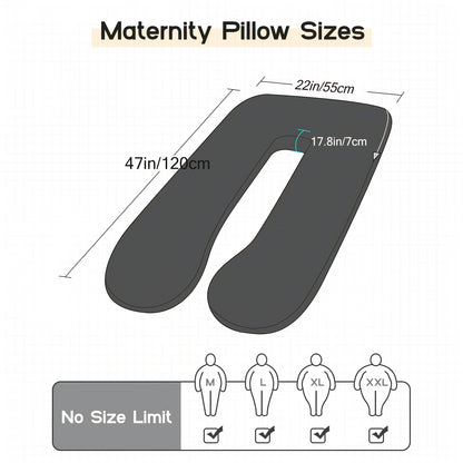 Chilling Home Pregnancy Pillows - U Shaped Maternity Pillow For Pregnant Women With Velvet Removable Cover, Easy To Clean - 47 Inch Pregnancy Pillows For Sleeping - Body Pillows For Adults Full Support, Fully Enclosed, Multiple Usage Methods