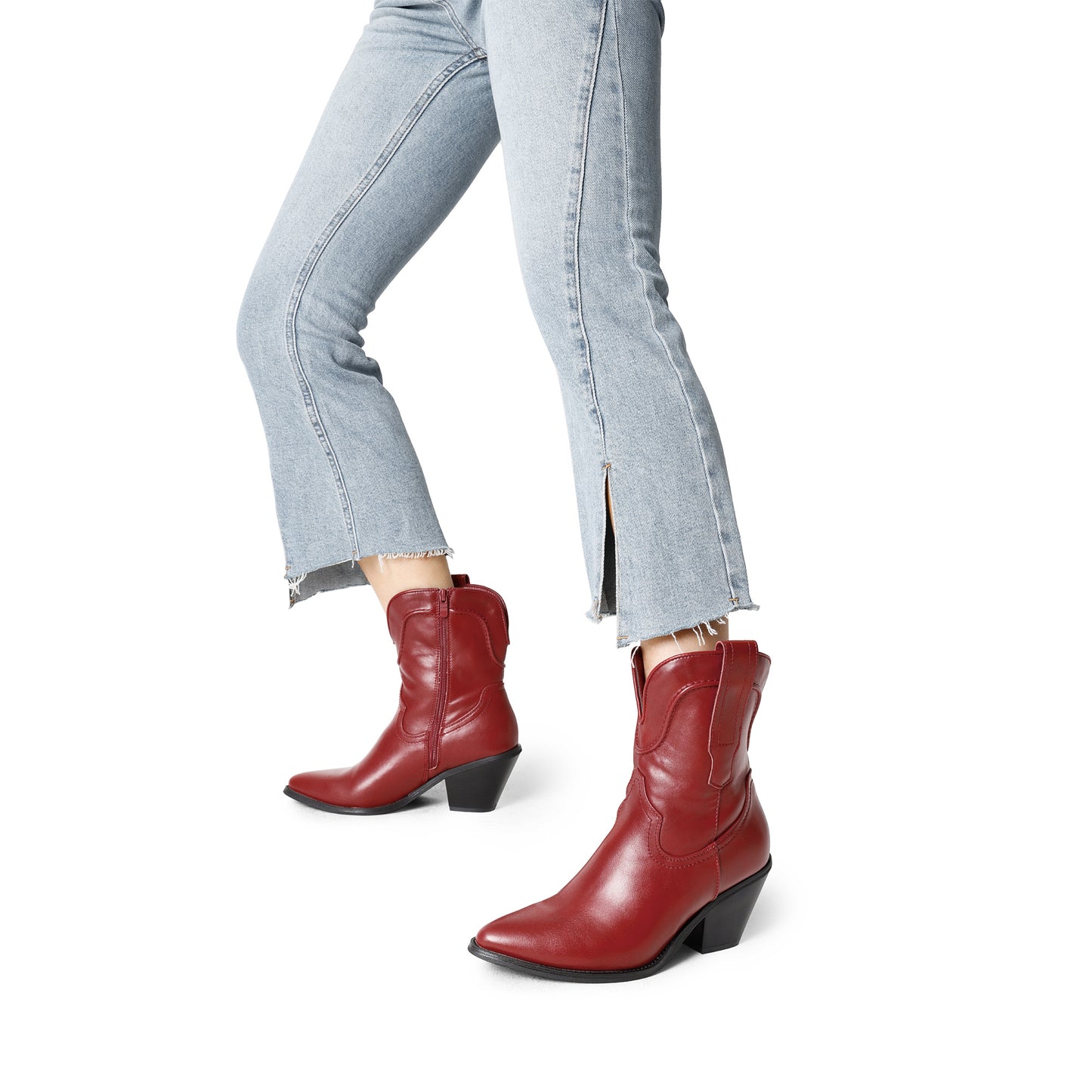 Women's Cowboy Ankle Boots, Western Booties Low Heel Pointed Toe Cowgirl Boots - Western style cowboys boots for women, for everyday wear, casual strolls, special events or any western-themed parties