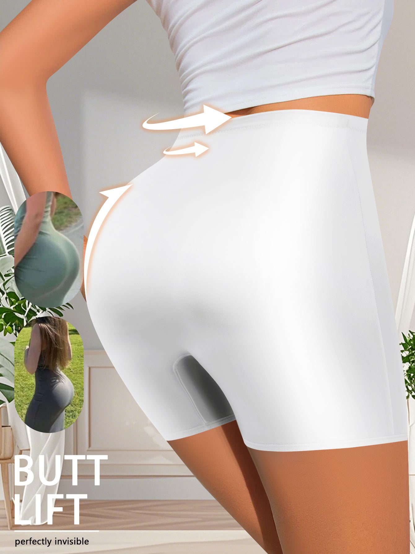 5 Pack Women'S High Waisted Boyshorts Glossy Satin Fabric Tummy Control Butt Lifting Anti Chafe No Roll Breathable 4-Way Stretch Slip Shorts for Under Dresses Seamless Everyday Wear Underwear Sizes S-XXL