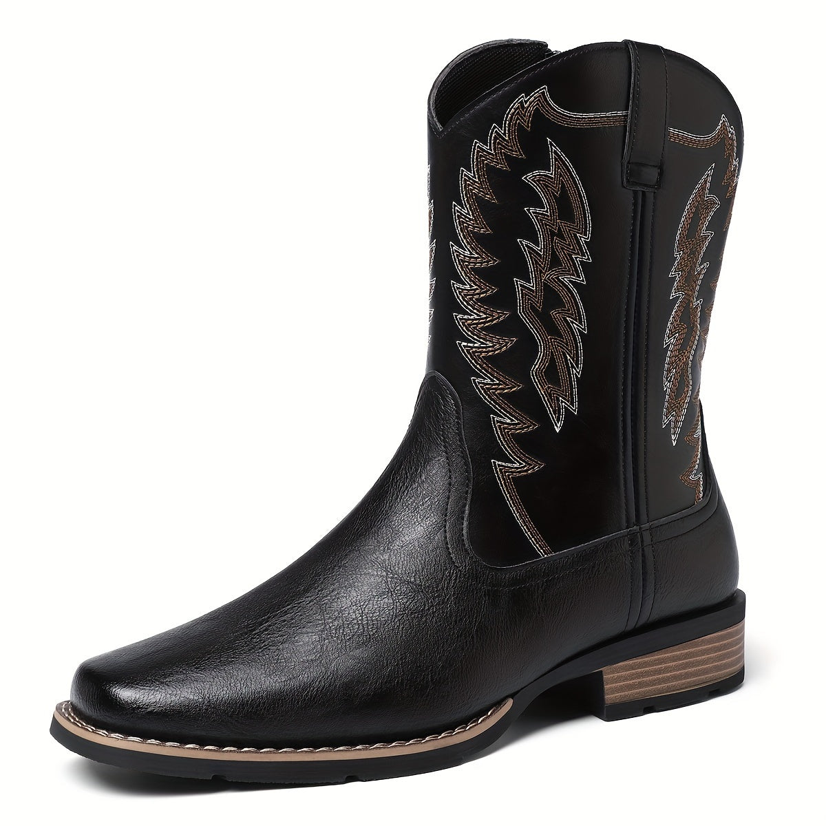 Men'S Vintage-Inspired Business Casual Boots - Slip-On, High Top with Rubber Sole for All Seasons, for Autumn, Spring