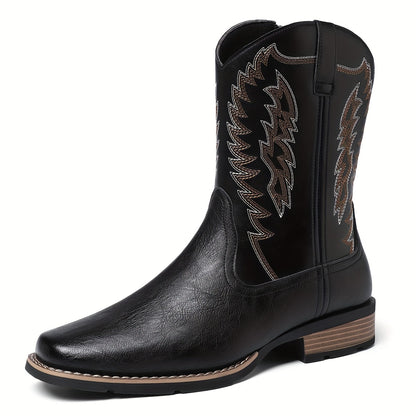 Men'S Vintage-Inspired Business Casual Boots - Slip-On, High Top with Rubber Sole for All Seasons, for Autumn, Spring