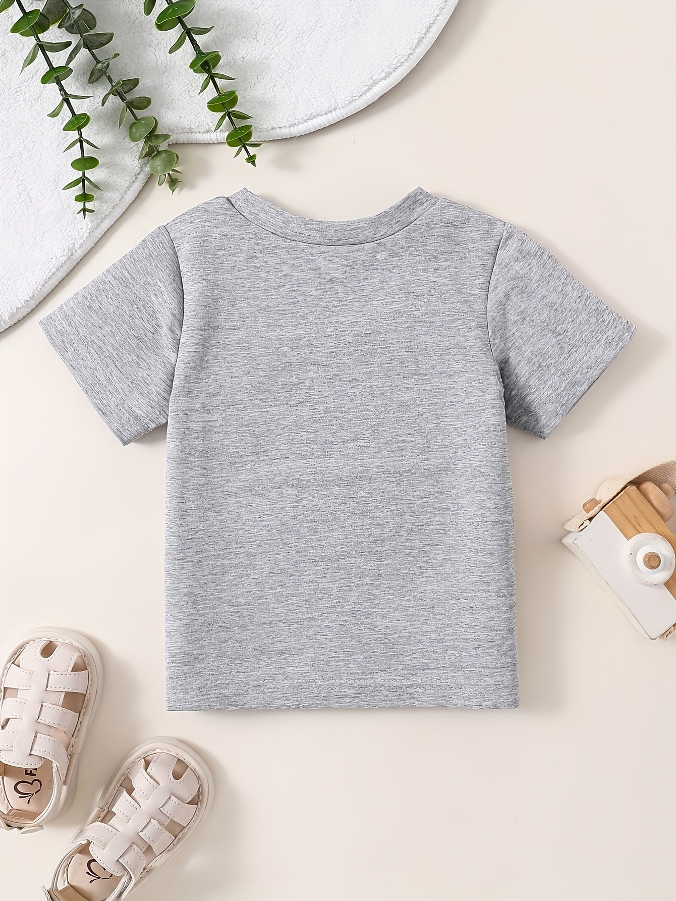 Baby Girls "God Say I Am... " Print Cartoon Animal & Letter Print Short Sleeve Crew Neck for Spring And Summer