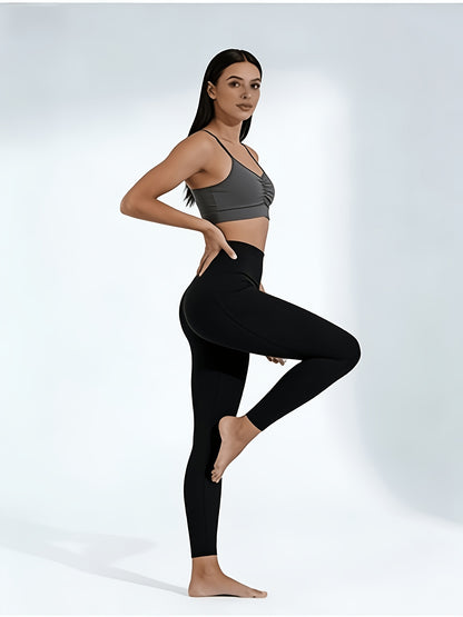 Women's Side Pocket Yoga Pants, Phone Pocket, High-waisted Butt-lifting, High-stretch Breathable, Versatile for Running And Fitness