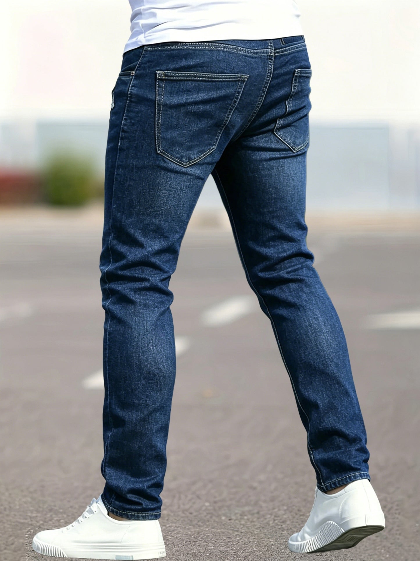 2 pcs - Trendy Ripped Jeans for Men - Fashionable Street Style Stretch Jeans for Men - Suitable for All Seasons