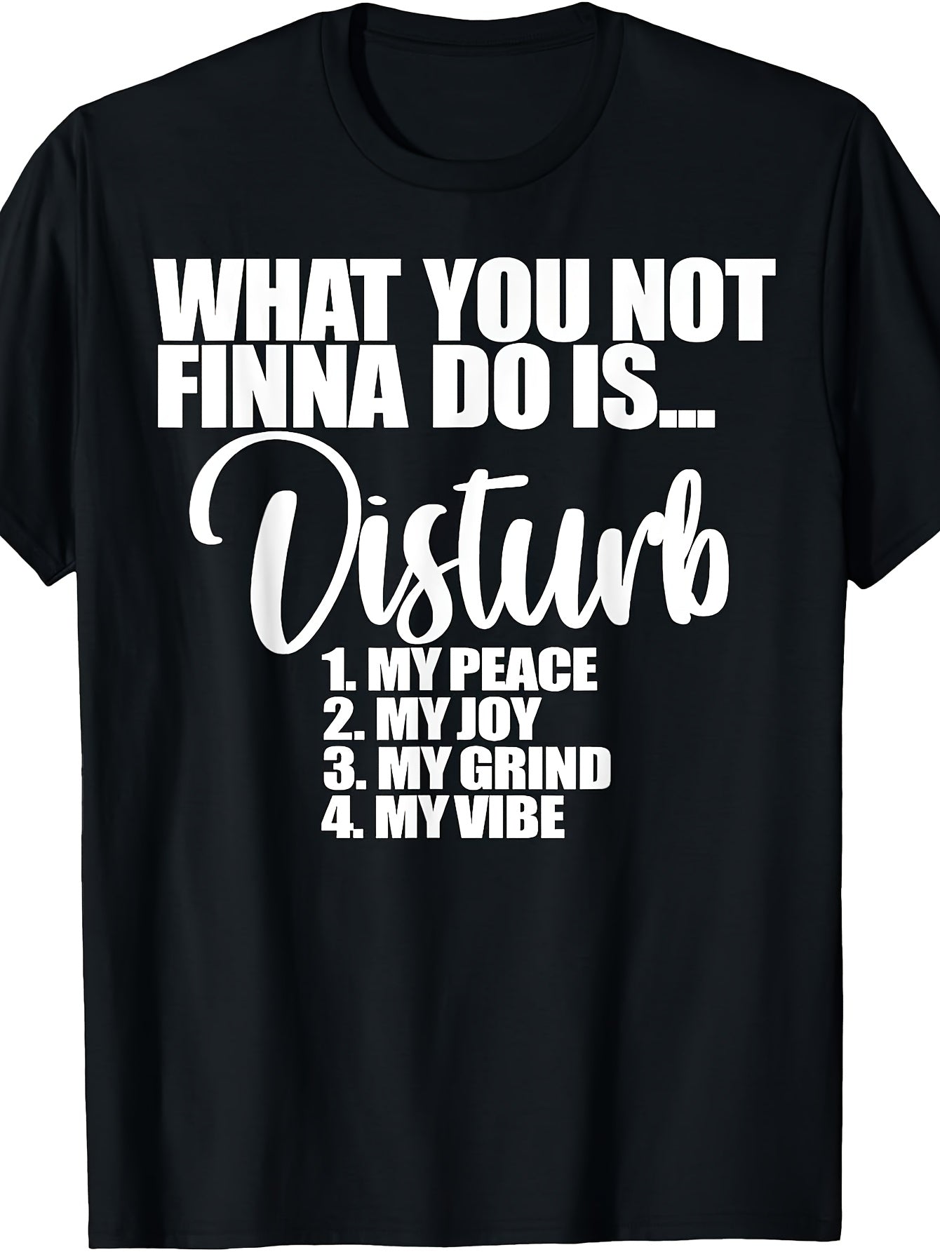 Women's "Do Not Disturb My Peace/Happiness/Combat" T-Shirt - Vintage Slogan Short Sleeve Round Neck Top with Statement Print, Casual Casual Attire Suitable for All Seasons, Machine Washable Blunt Warning