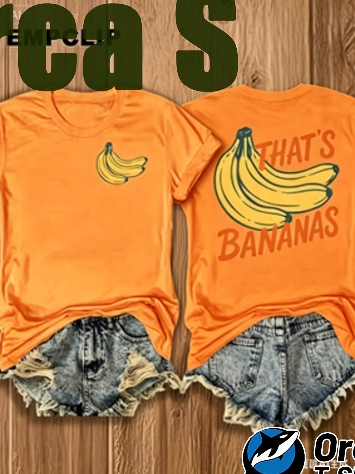 Women'S White Short-Sleeve T-Shirt - Fun Banana Decorative Text, Humorous Theme, Front And Back Printed Designs, 100% Round Neck Regular Fit, Soft And Breathable, Suitable for All Seasons, Perfect for Work And Leisure, Easy to Pair with Anythin