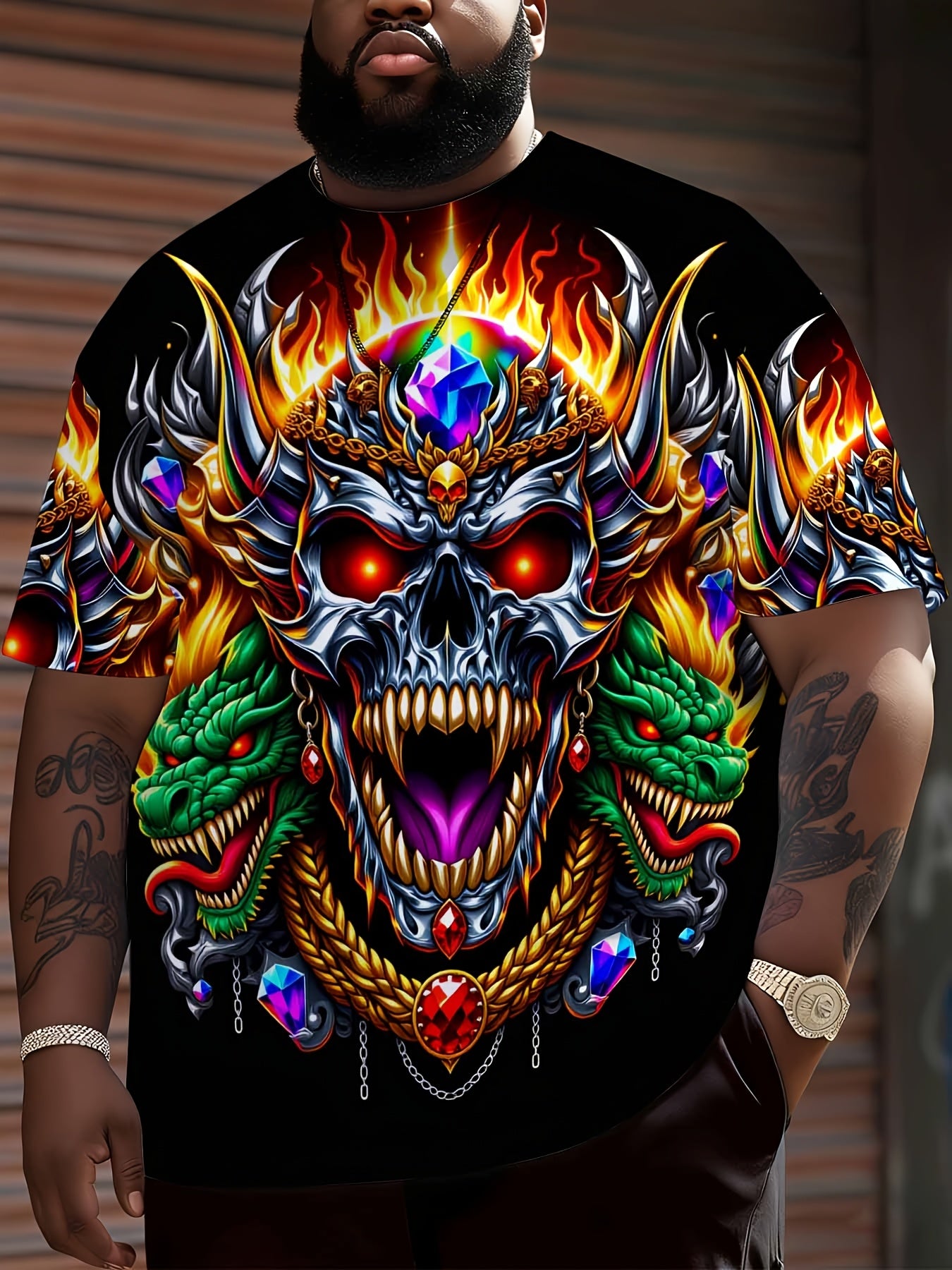 Men's Multicolor Printed Graphic T-Shirt - product view 7