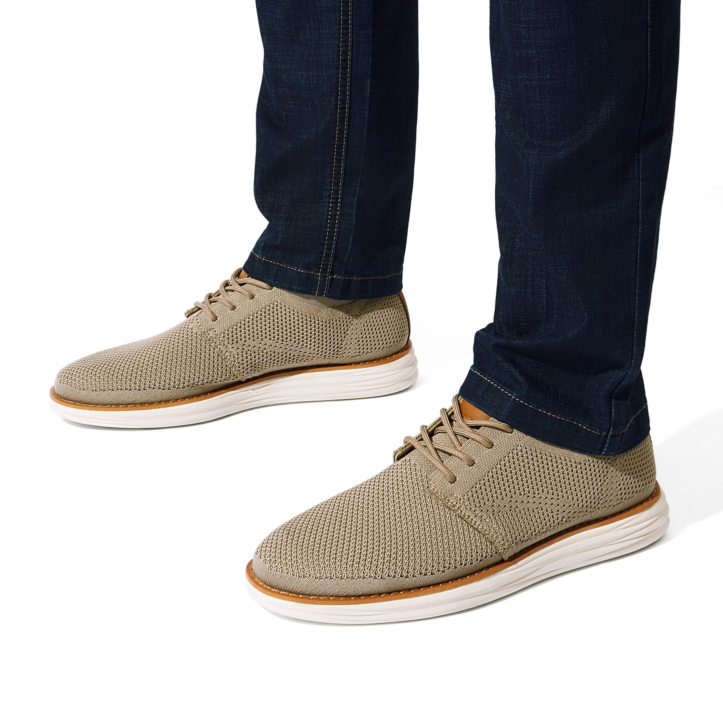 Bruno Marc Men's KnitFlex Breeze Mesh Sneakers Oxfords Lace-Up Lightweight Casual Walking Shoes