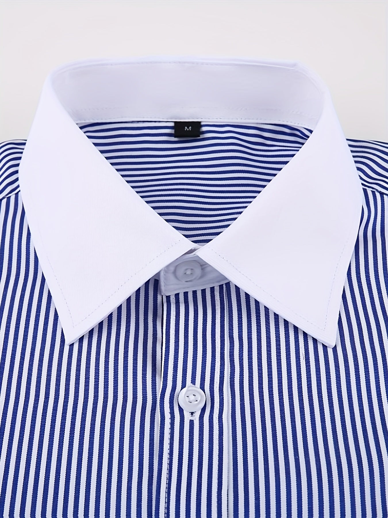 Men'S Striped Dress Shirt Long Sleeve - Premium Formal Shirt for Business, Weddings & Events, Lapel Collar, Single-Breasted, Wrinkle Resistant, Comfort Fit, Classic Office And Party Attire