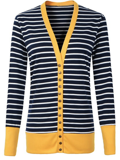 Women'S Button Cardigan Long Sleeve Tops Shirts Outwear Solid Ribbed Open Front Cardigan Sweaters
