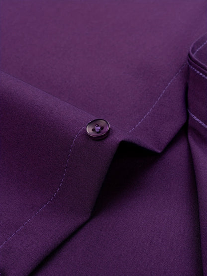Men'S Long-Sleeve Button-Up Shirt Suitable for Semi-Formal Occasions in Spring And Summer Business Settings