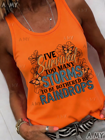 Women's Light Grey Polyester Printed Sleeveless Tank Top - product view 3