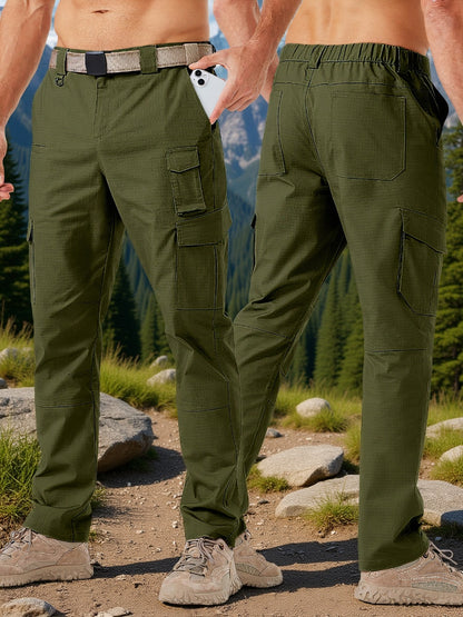 31' Men's Work Pants Cargo Pants Loose Casual Multi Pockets Outdoor Pants Color Block Straight Leg Cargo Pants with 8 Pockets