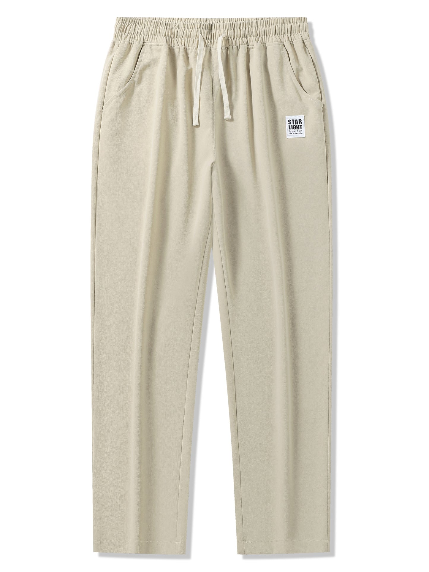 Men's 3pcs Casual Pants Lightweight Breathable Drawstring Waist Trousers for Beach, Vacation & Summer Daily Wear