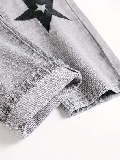 Slim Fit Men'S Jeans with Embroidery And Ripped Details