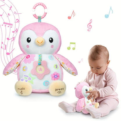 Penguin Baby Toys 0-6-12 Months | Stuffed Animal Plush Toy With Textured Hanging Ring, Rattles & Crinkle Sound Paper | Tummy Time Toy For Newborns, Suitable For Boys And Girls, Ideal For Valentine'S Day, Halloween, Christmas, Easter