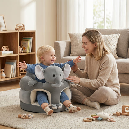 Toddler Floor Seat - Plush Cartoon Support Chair