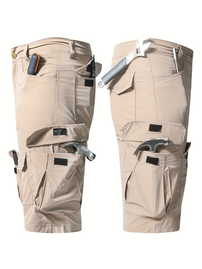 Plus Size Men's Outdoor Multi-pocket Tactical Overalls Shorts Are Suitable for Outdoor Activities Such As Mountaineering, Fishing And Camping., PLUS SIZE