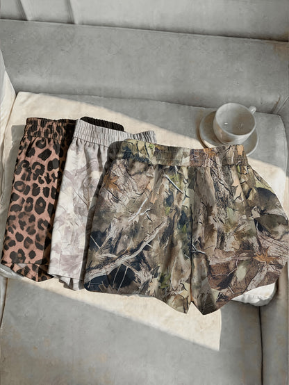 3pcs Women's Camo Print Shorts - Short Length Athletic Running Shorts with Camouflage, Beltless & Machine Washable Fabric Suitable for Gym, Outdoor, Casual Attire, Casual Shorts Pack