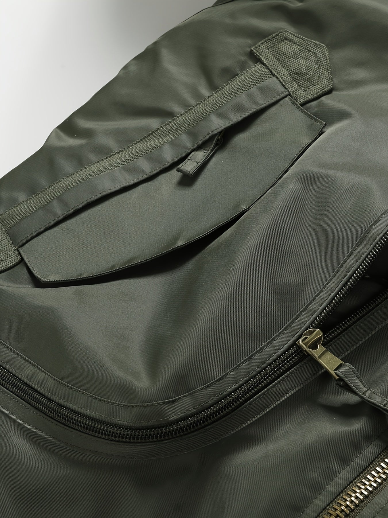 Men'S Plus Size Flight Jacket with Faux Fur Collar, Made from 100% Nylon in a Solid Military Style, Featuring a Non-Stretch Woven Fabric, Zipper Closure, And Pockets. This Regular Fit Outerwear Is Lined with And Available in Plus Sizes
