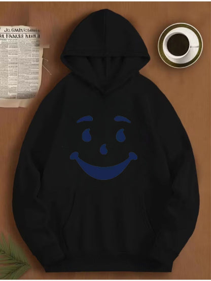 men's Hoodie Sweater in Solid Color with Print Loose Fit for Spring, Autumn and Winter, Christmas Halloween Valentine'S Thanksgiving Festive Streetwear, Soft Comfortable Versatile Casual Attire, Easy Care Machine Washable