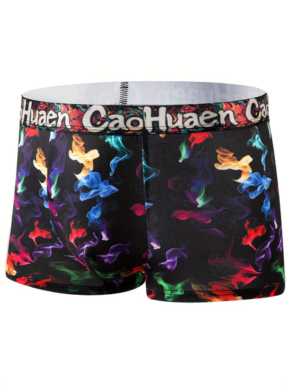 30pcs Random Assortment of New Trendy Print Breathable Quick-Dry Men's Boxer Briefs, Available in Pink+, Green Haircut Patterns; Comfortable Quick-Drying Trousers; Office-Going Casual Trousers; Smooth Texture, Hand-Washable/Care Instructions;