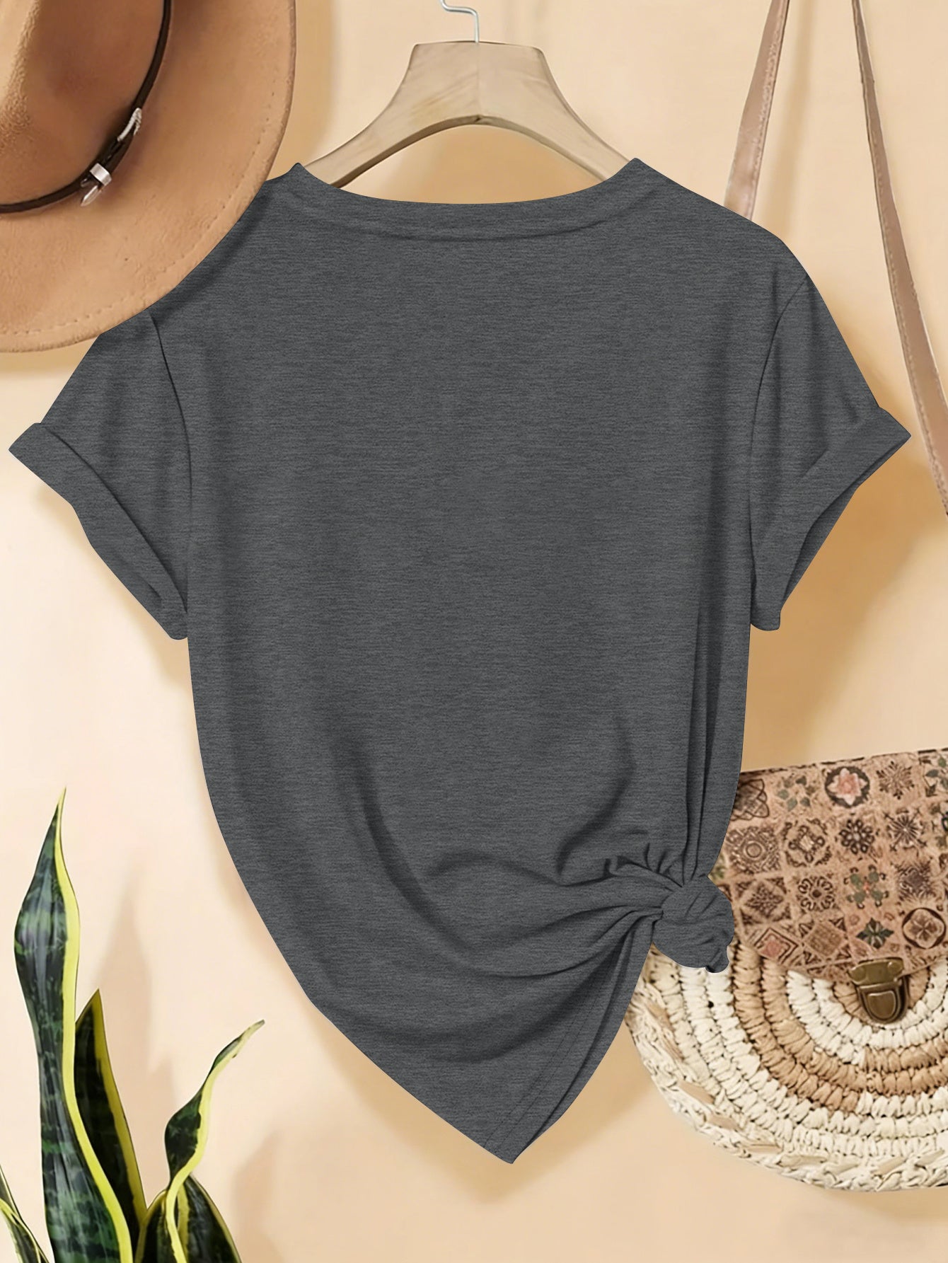Brick Red Floral T-Shirt - product view 27