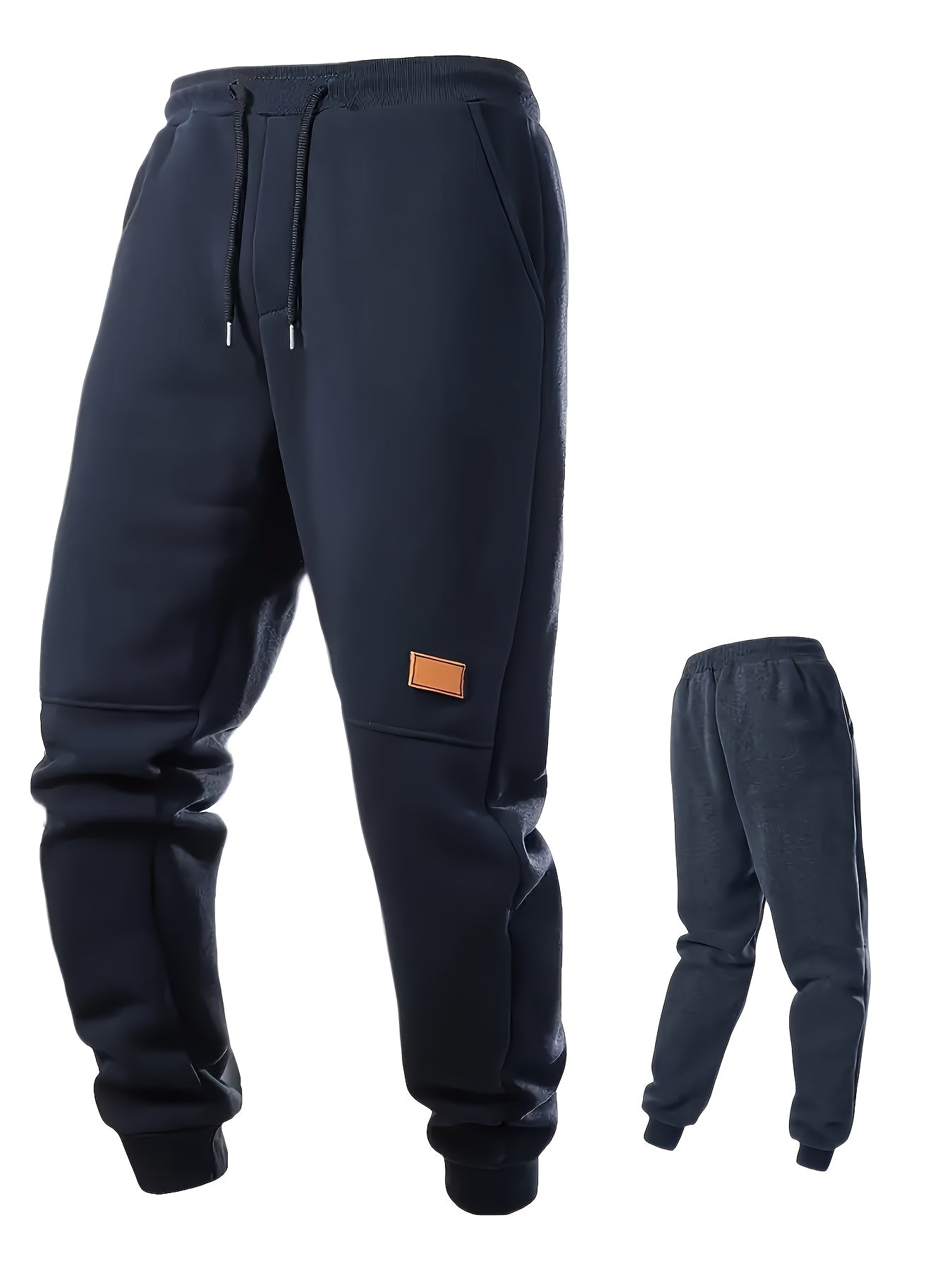 3pcs Men's Heavyweight Sweatpants Set with Lining, Thickened, Elastic Drawstring Waist And Side Pockets, Breathable Sweat-Absorbing Fabric - Autumn/Winter Casual Joggers, Available In Multiple Colors