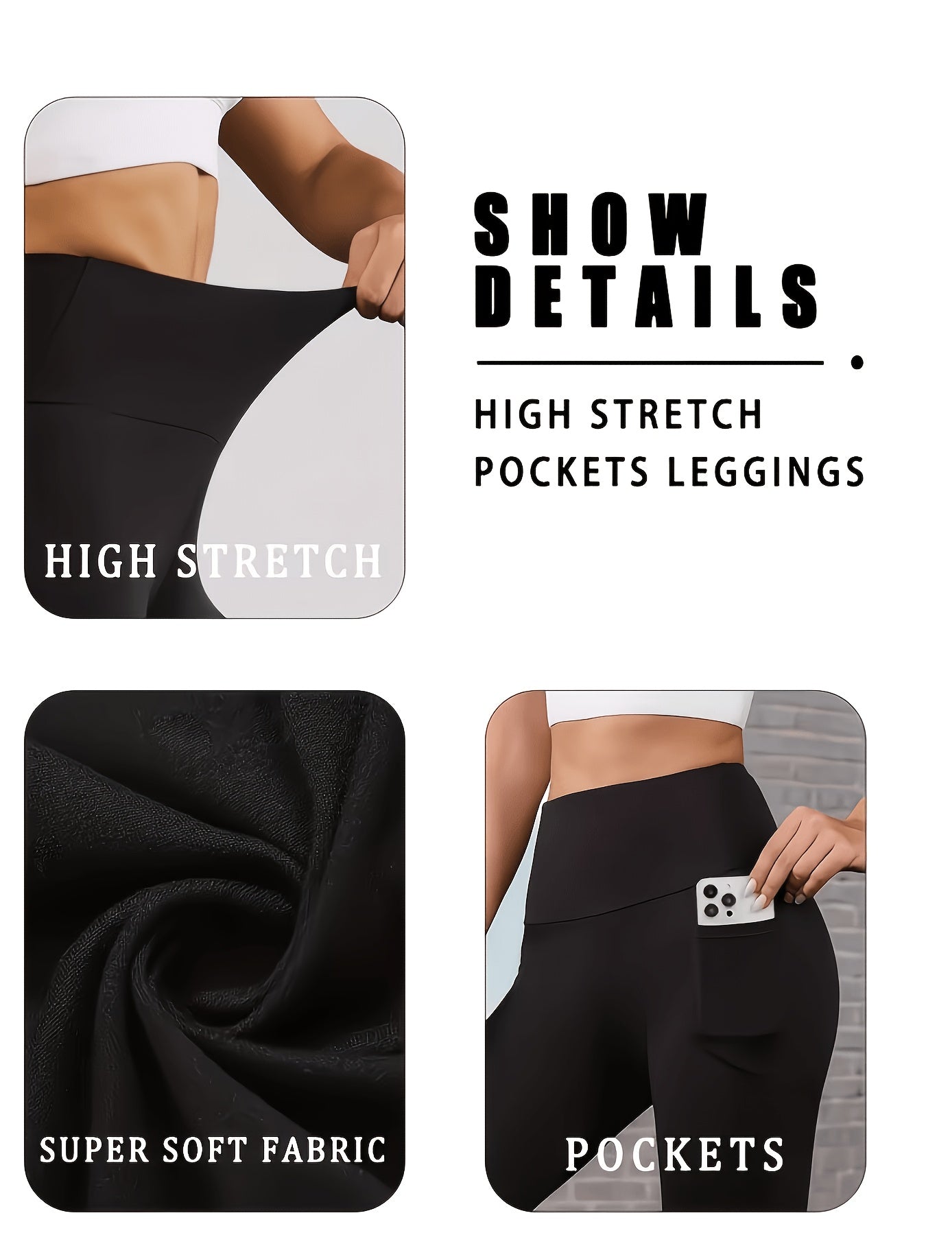 5pcs Women'S Hip-lifting& Tummy Control Leggings, Quick-drying, Breathable, Highly Elastic and Soft, Suitable for Gym, Yoga, Pilates, Beach Wear, Undergarments, Casual Pants, Yoga Pants and Safety Shorts