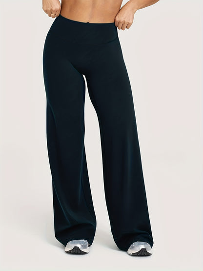 All-Season Plus Size Wide Leg Yoga Pants- High Elastic Full Coverage Trousers for Gym Fitness Training Casual Wear