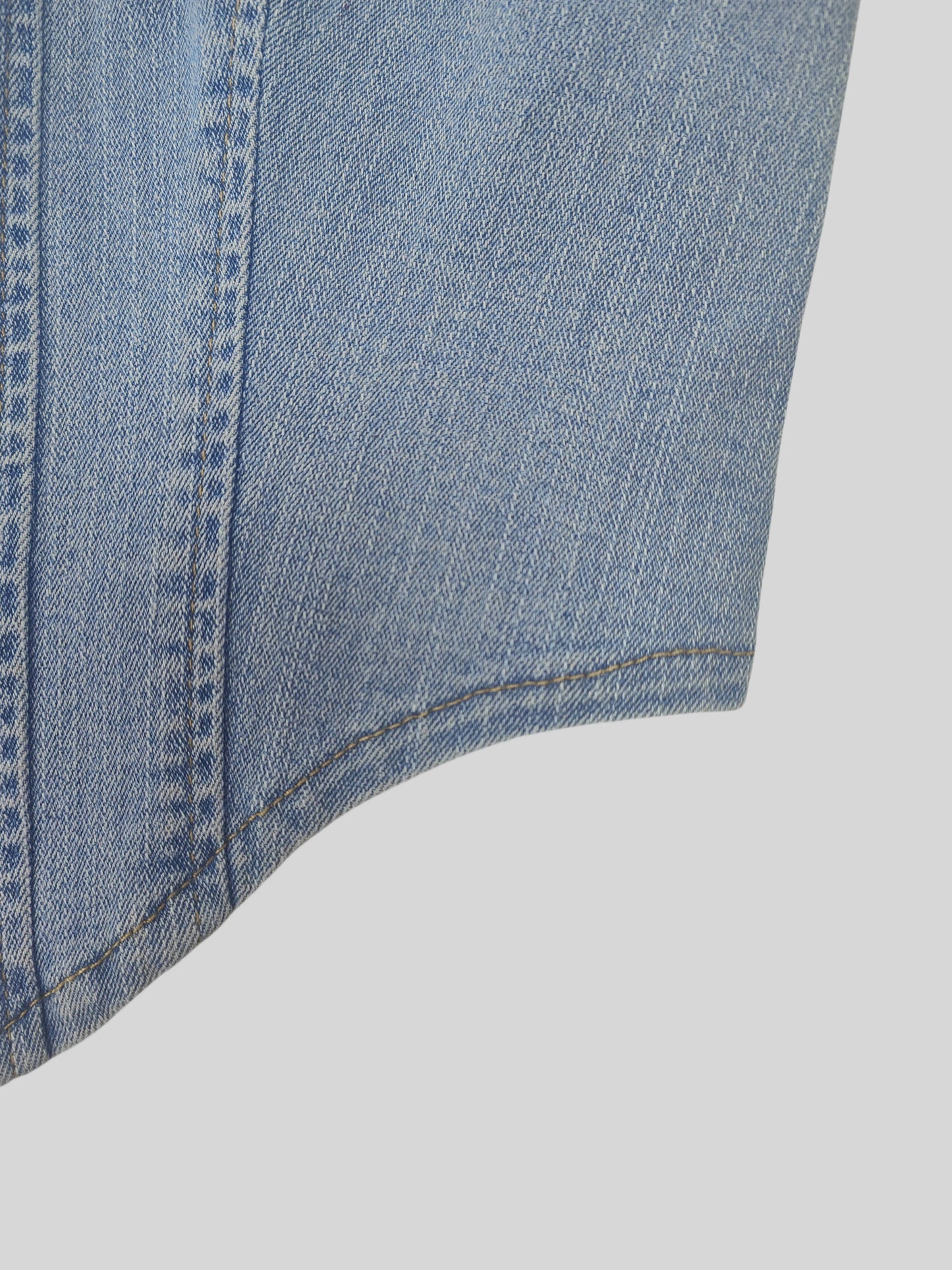Women's High-Stretch Denim Bustier Top with Zipper-Front Closure - Slim Fit Solid Color (No transparency) | Machine Washable Non-See-Through Fabric | Spring Summer Fall Blouse for Casual & Dressy Wear | Elegant Stretch Denim Jacket