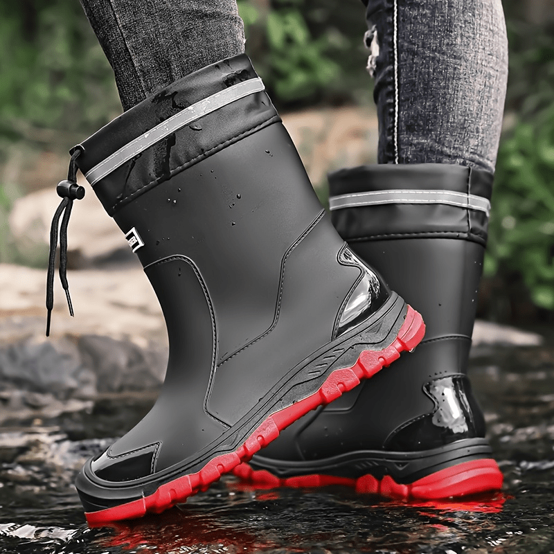 Short Shoes, Outdoor Unisex Large Size Non-Slip Rain Boots, with Adjustable Drawstring Opening, Suitable for Rainy Day Outings, Hiking, Fishing, Work, And Construction Sites
