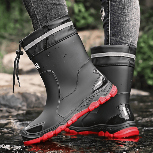 Short Shoes, Outdoor Unisex Large Size Non-Slip Rain Boots, with Adjustable Drawstring Opening, Suitable for Rainy Day Outings, Hiking, Fishing, Work, And Construction Sites