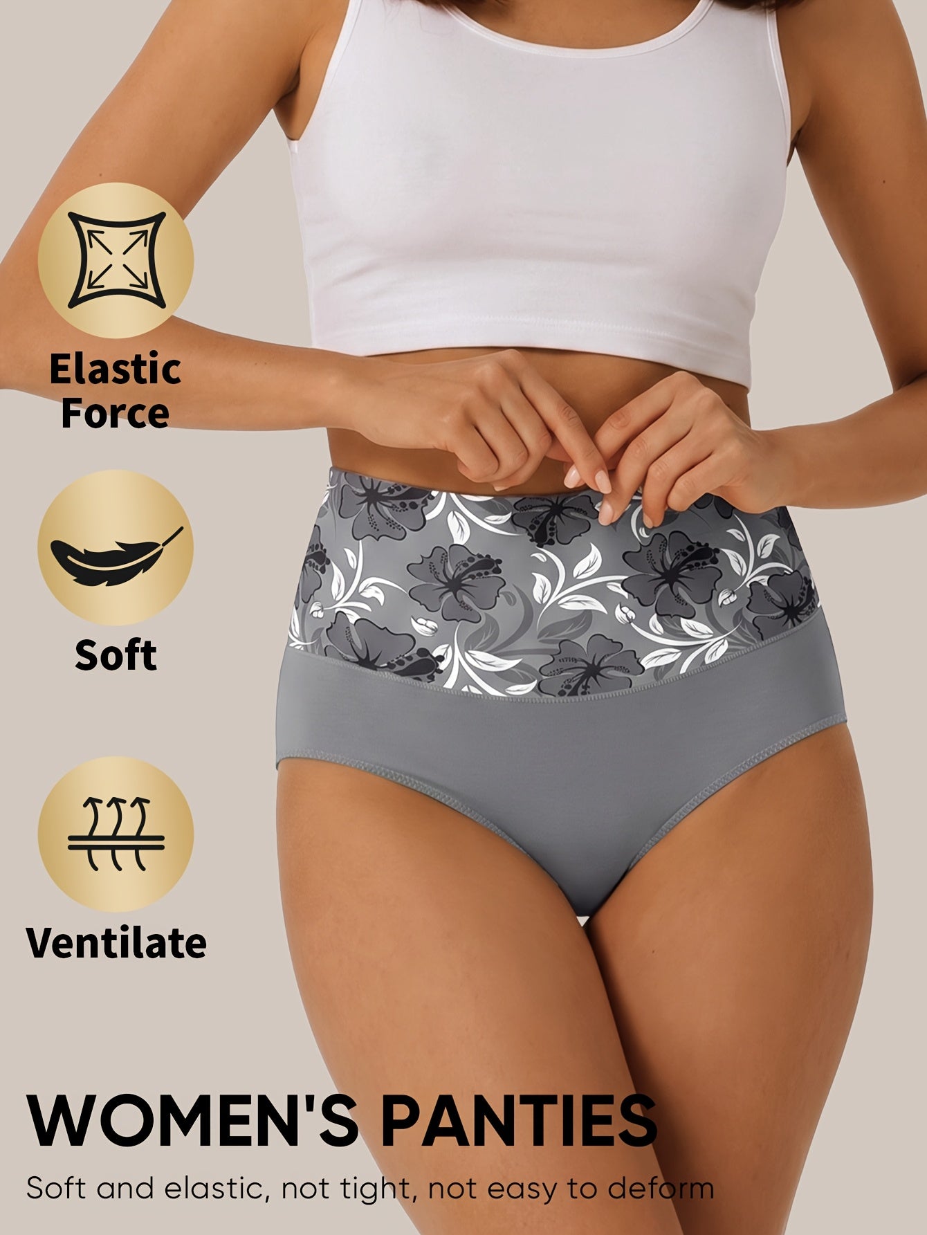 6pcs Women'S Underwear Nylon Tummy Control Soft And Breathable Comfortable Floral Pattern Daily Commuting And Leisure Activities 26Ss