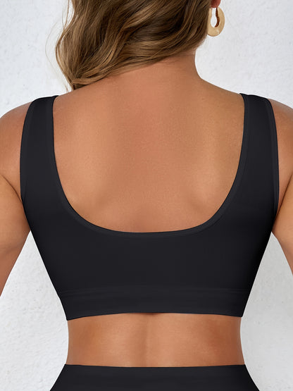 12pcs Set Of Women'S Non Padded Underwear, Comfortable Single-layer Seamless Sports Bra, Women'S Yoga Vest Style Underwear