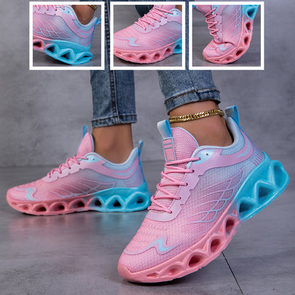 2025 New Style Fitness Outdoor Shoes Breathable Mesh Shoes Fashionable and Versatile Running Sneakers Women's Shoes Shoes Pink Mesh Gradient Climbing Shoes Outdoor Running Shoes, Women Shoes