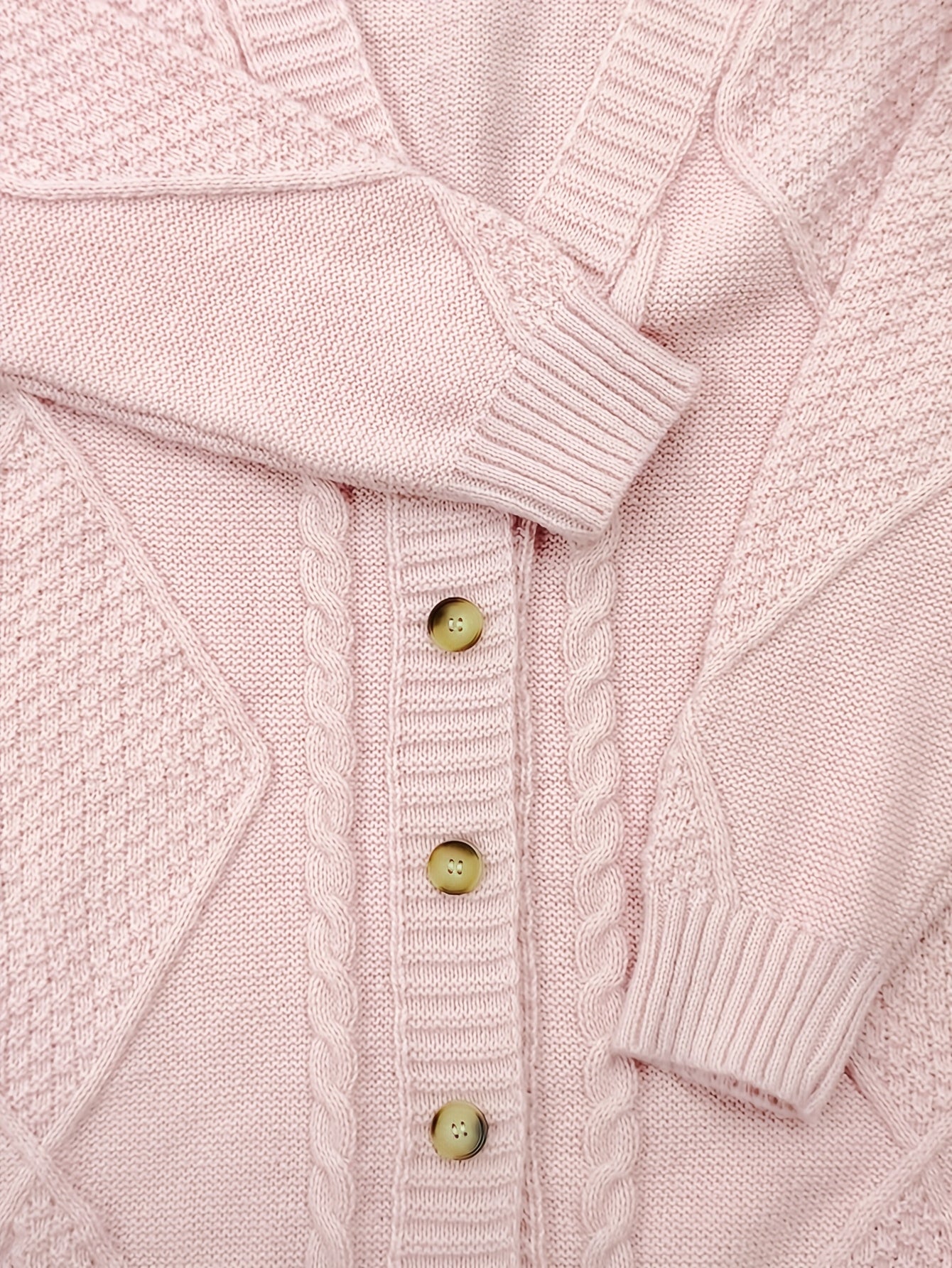 [Cozy Cable Cardigan] Plus Size - Cozy Plus Size Cable Cardigan - Soft Long Sleeve Open Front Layer for Comfortable Everyday Wear