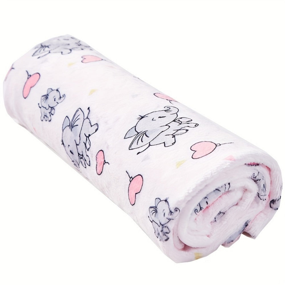 Double-Layer Minky Baby Blanket - 30 x 40 Inch Plush Animal Design