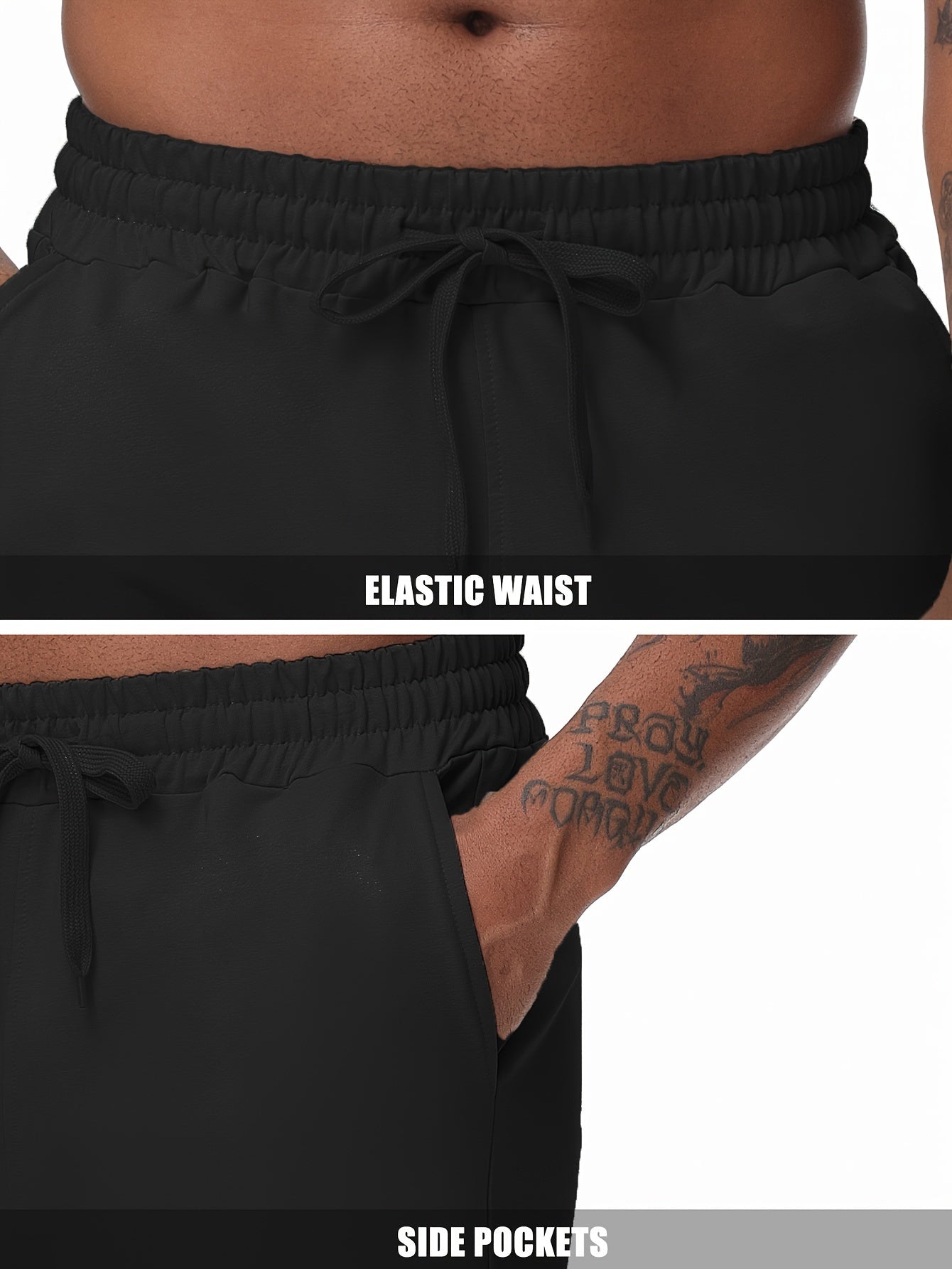 EXARUS Men'S Yoga Sweatpants Set - 2pcs, Athletic Lounge Pants with Open Bottom Straight Leg And Pockets
