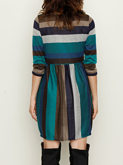 Light Grey Polyester Ruffle Tiered Dress - product view 43