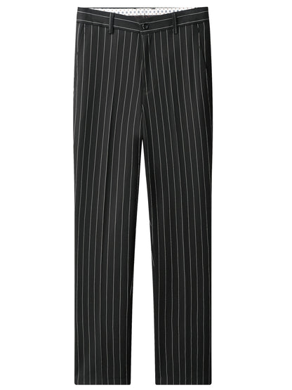 Latest Men's Suit Striped Double-Breasted Suit Spring/ Summer/ Autumn Thin Two-Piece Set with Frill Collar Striped Style Four Buttons Suit Business And Casual Dress Collar Necklace Decoration Slimming Dress Casual Suit White Suit